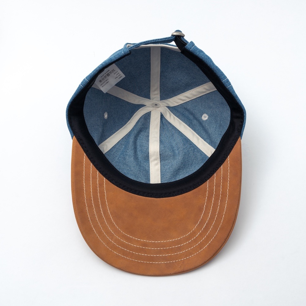 THE FACTORY MADE/ザファクトリーメイド」LEATHER VISOR DENIM CAP